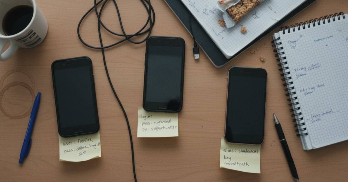 A cluttered agency desk struggling to switch between different Instagram accounts on a single phone