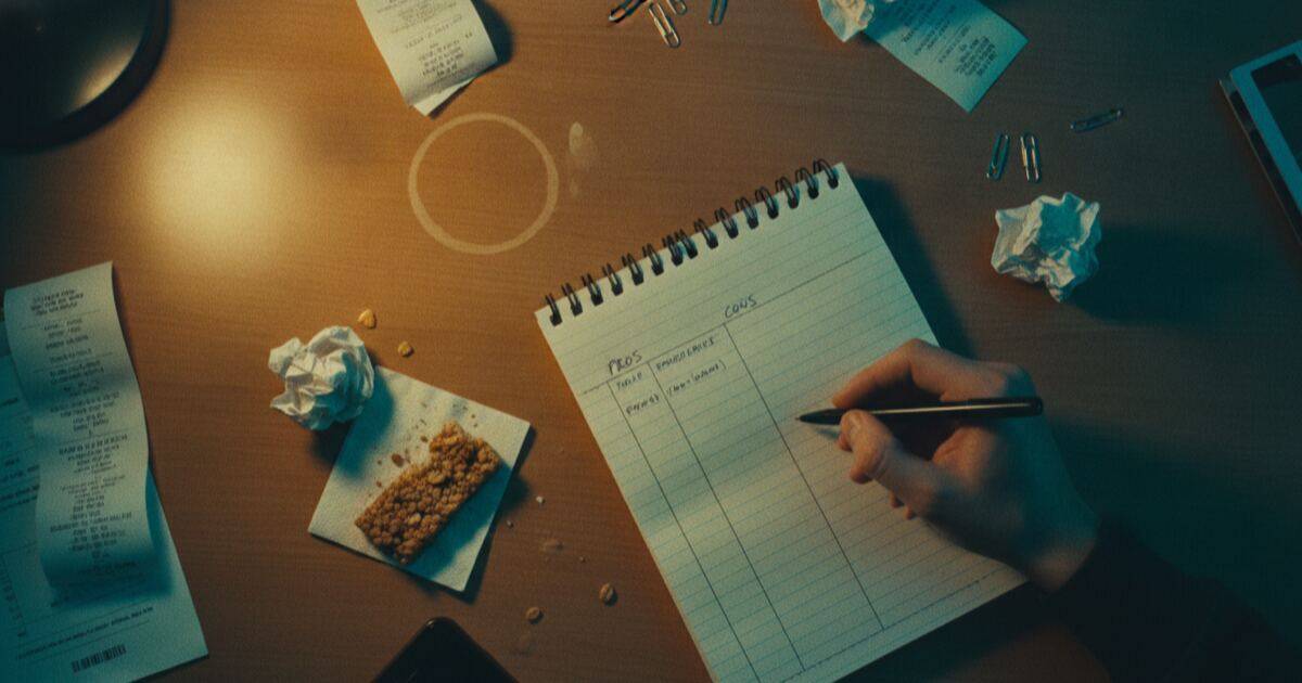 Handwritten pros and cons notes weighing different Instagram automation tools