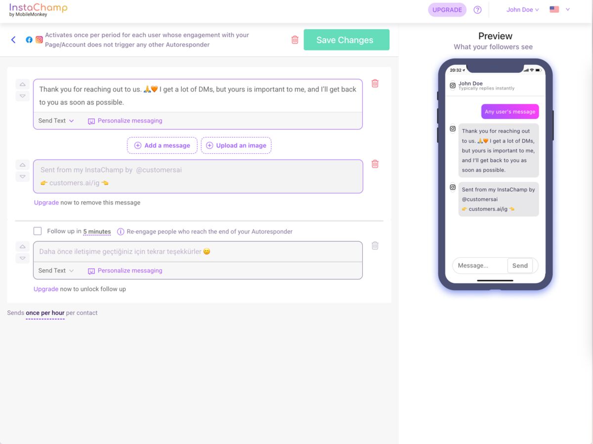Simpliers CHAT comparison screenshot